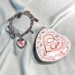 Brighton power of pink breast cancer charm bracelet with watch and Brighton tin